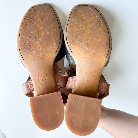 Born Sylvie Leather Sandal Black Brown Womens 10 Comfort - Picture 8 of 10